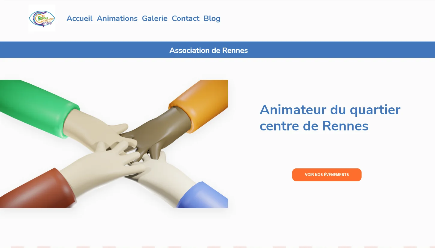 extrait de maquette du site realiser sur l'association